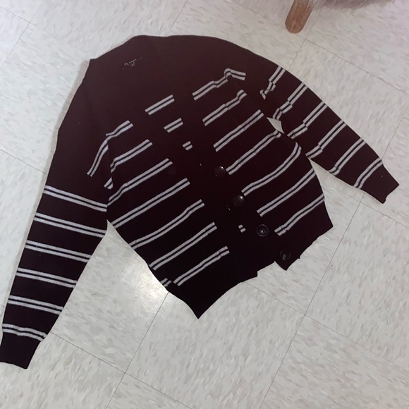 NWOT Lily Morgan City Chic Hi-Lo Striped Cardigan Sweater - Picture 2 of 6